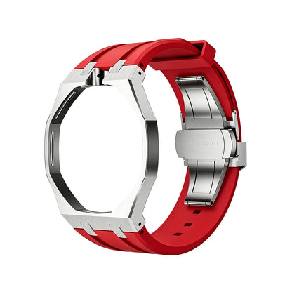 [Legend]OAK POP RED STEEL SILICONE STRAP