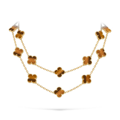 [Legend]CLASSIC 20-MOTIF LUCKY CLOVER LONG NECKLACE GOLD COLLECTION