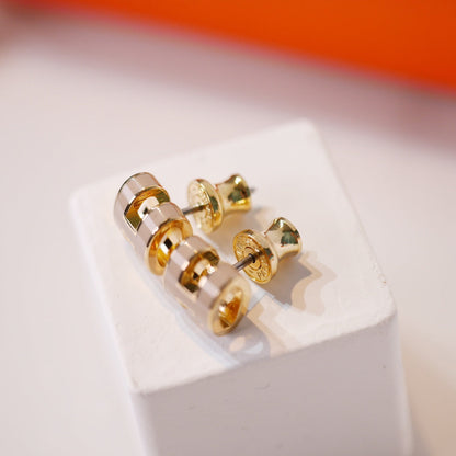 [Legend]MINI POP H GOLD EARRINGS GREY
