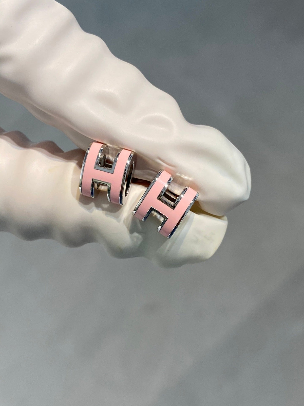 [Legend]MINI POP H SILVER EARRINGS PINK