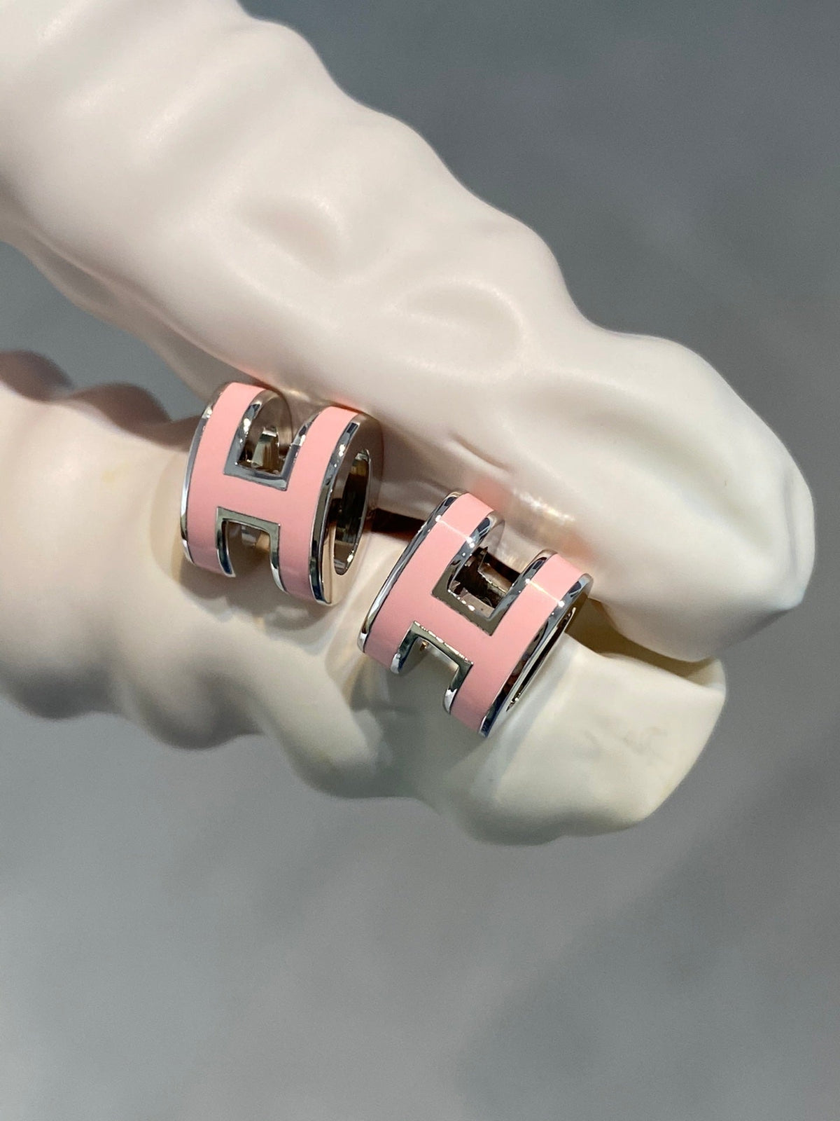 [Legend]MINI POP H SILVER EARRINGS PINK