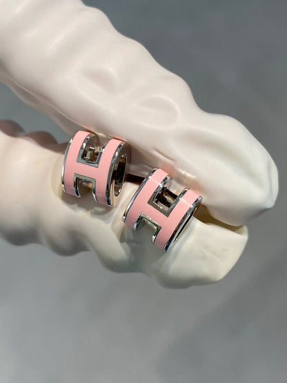 [Legend]MINI POP H SILVER EARRINGS PINK