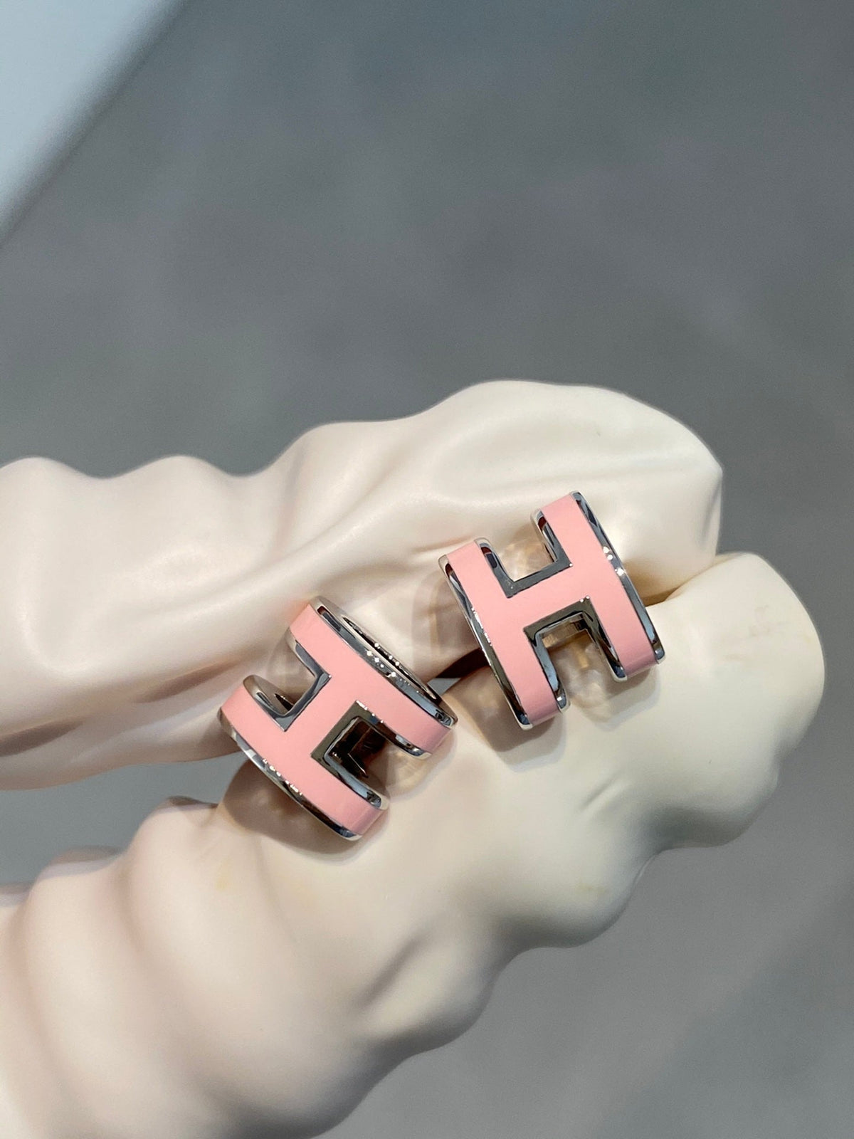 [Legend]MINI POP H SILVER EARRINGS PINK