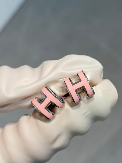[Legend]MINI POP H SILVER EARRINGS PINK