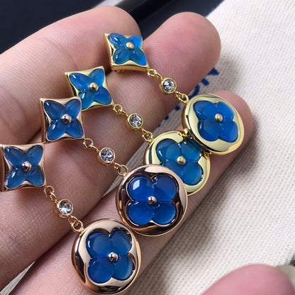 [Legend]STAR AND SUN AGATE DIAMOND EARRINGS