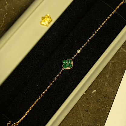 [Legend]SUN MALACHITE 1 DIAMOND ROSE GOLD BRACELET