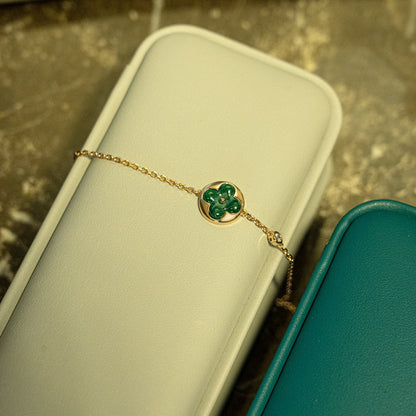 [Legend]SUN MALACHITE 1 DIAMOND ROSE GOLD BRACELET