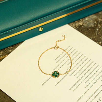 [Legend]SUN MALACHITE 1 DIAMOND ROSE GOLD BRACELET