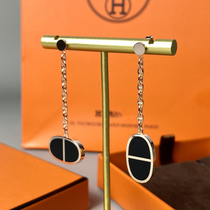 [Legend]CHAINE VERSO BLACK CERAMIC EARRINGS