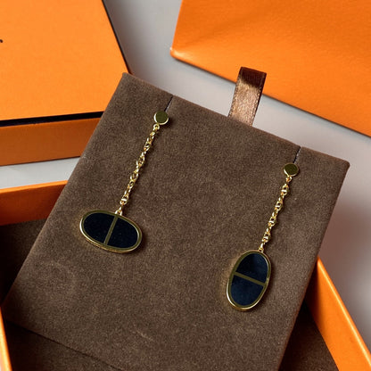 [Legend]CHAINE VERSO BLACK CERAMIC EARRINGS