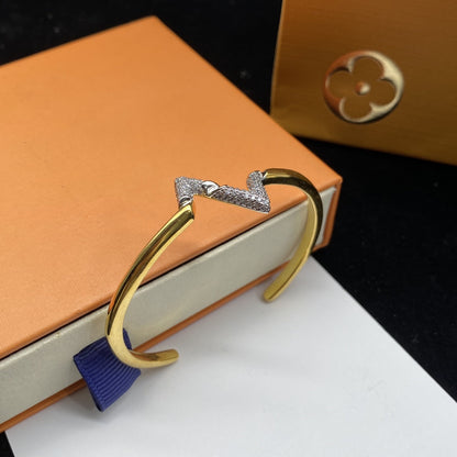 [Legend]VOLTE UPSITE DOWN DIAMOND GOLD OPEN BRACELET