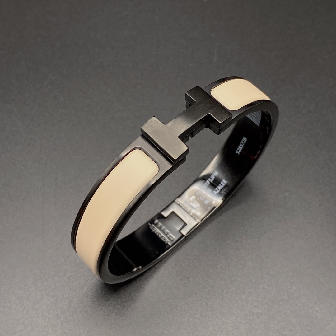 [Legend]H BRACELET 12MM BLACK BEIGE CERAMIC