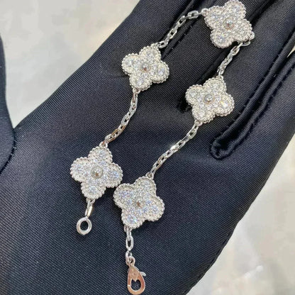 [Legend]LUCKY CLOVER 5-MOTIF BRACELET - FULL-DIAMOND