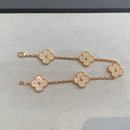 [Legend]LUCKY CLOVER 5-MOTIF BRACELET - FULL-DIAMOND