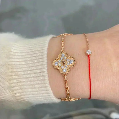 [Legend]LUCKY CLOVER 5-MOTIF BRACELET - FULL-DIAMOND