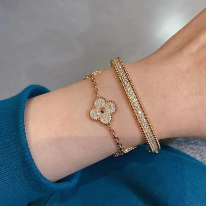 [Legend]LUCKY CLOVER 5-MOTIF BRACELET - FULL-DIAMOND