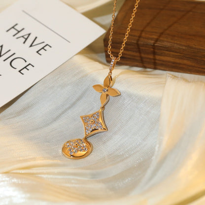 [Legend]STAR AND SUN DIAMOND ROSE GOLD NECKLACE