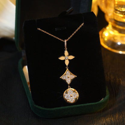 [Legend]STAR AND SUN DIAMOND ROSE GOLD NECKLACE