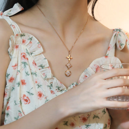 [Legend]STAR AND SUN DIAMOND ROSE GOLD NECKLACE