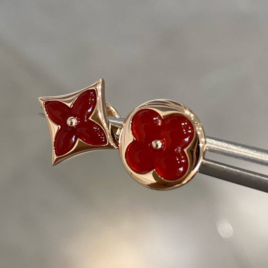 [Legend]STAR AND SUN ROSE GOLD CARNELIAN STUD EARRINGS