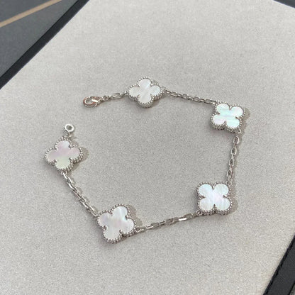 [Legend]LUCKY CLOVER 5-MOTIF BRACELET - WHITE MOTHER-OF-PEARL COLLECTION