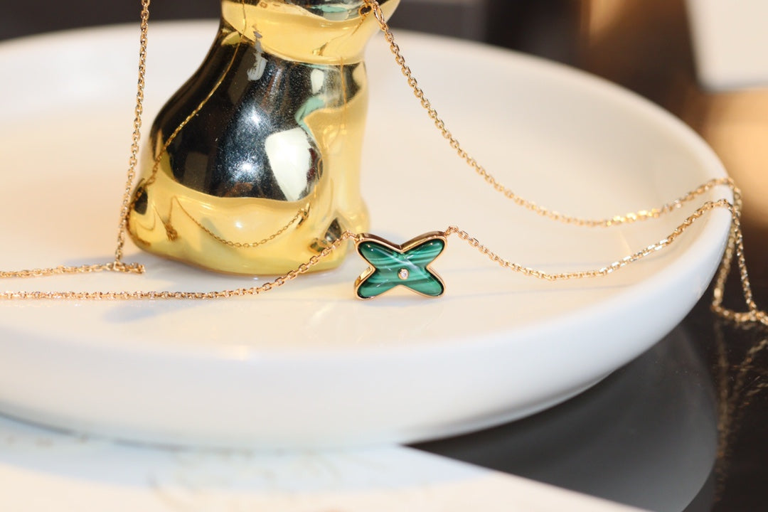 [Legend]JEUX MALACHITE 1 DIAMOND ROSE GOLD NECKLACE