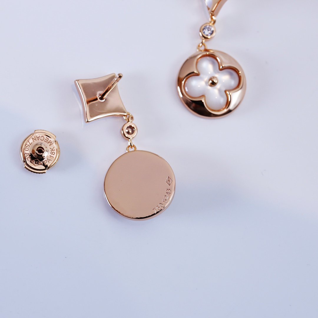[Legend]STAR AND SUN ROSE GOLD MOP DROP EARRINGS