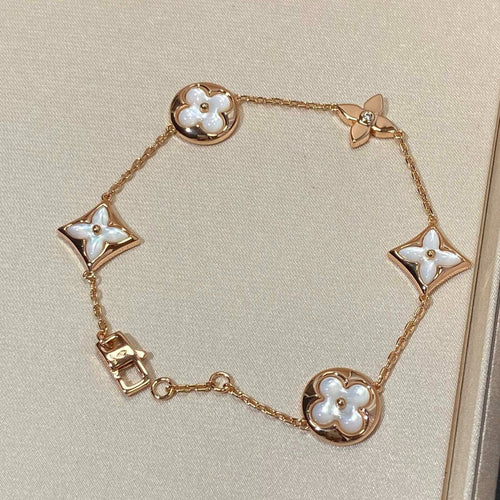 [Legend]STAR AND SUN 5 MOTIF MOP ROSE GOLD BRACELET
