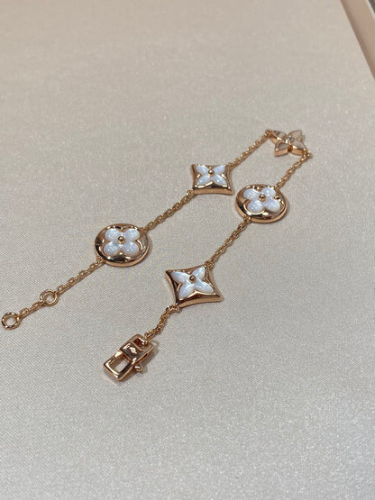 [Legend]STAR AND SUN 5 MOTIF MOP ROSE GOLD BRACELET