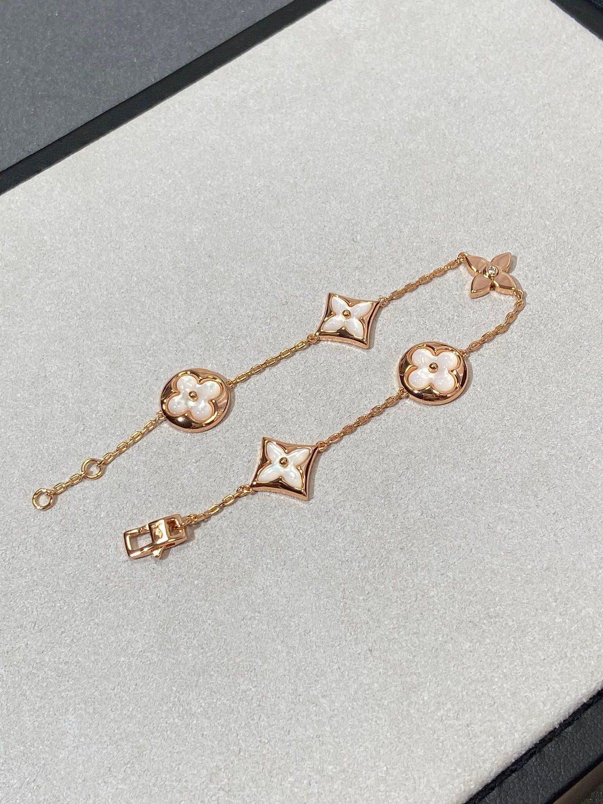 [Legend]STAR AND SUN 5 MOTIF MOP ROSE GOLD BRACELET