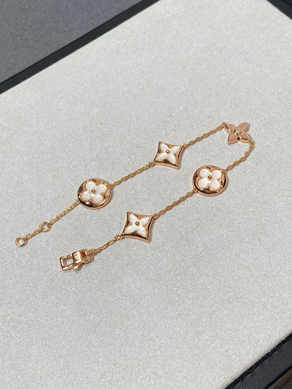 [Legend]STAR AND SUN 5 MOTIF MOP ROSE GOLD BRACELET
