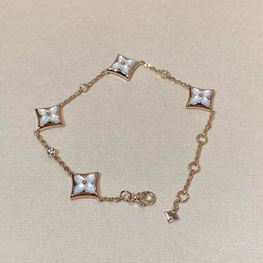 [Legend]STAR 4 MOTIF MOP DIAMOND ROSE GOLD BRACELET