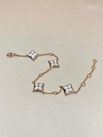 [Legend]STAR 4 MOTIF MOP DIAMOND ROSE GOLD BRACELET