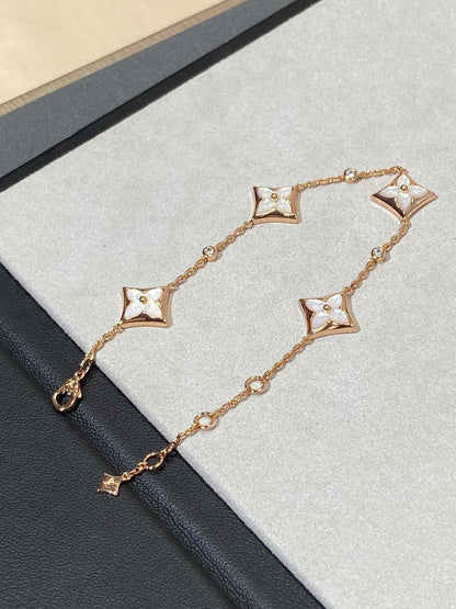 [Legend]STAR 4 MOTIF MOP DIAMOND ROSE GOLD BRACELET