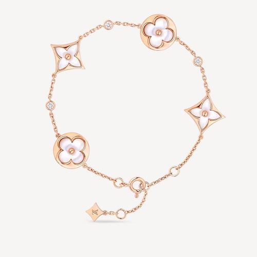 [Legend]STAR AND SUN 4 MOTIF WHITE MOP ROSE GOLD BRACELET