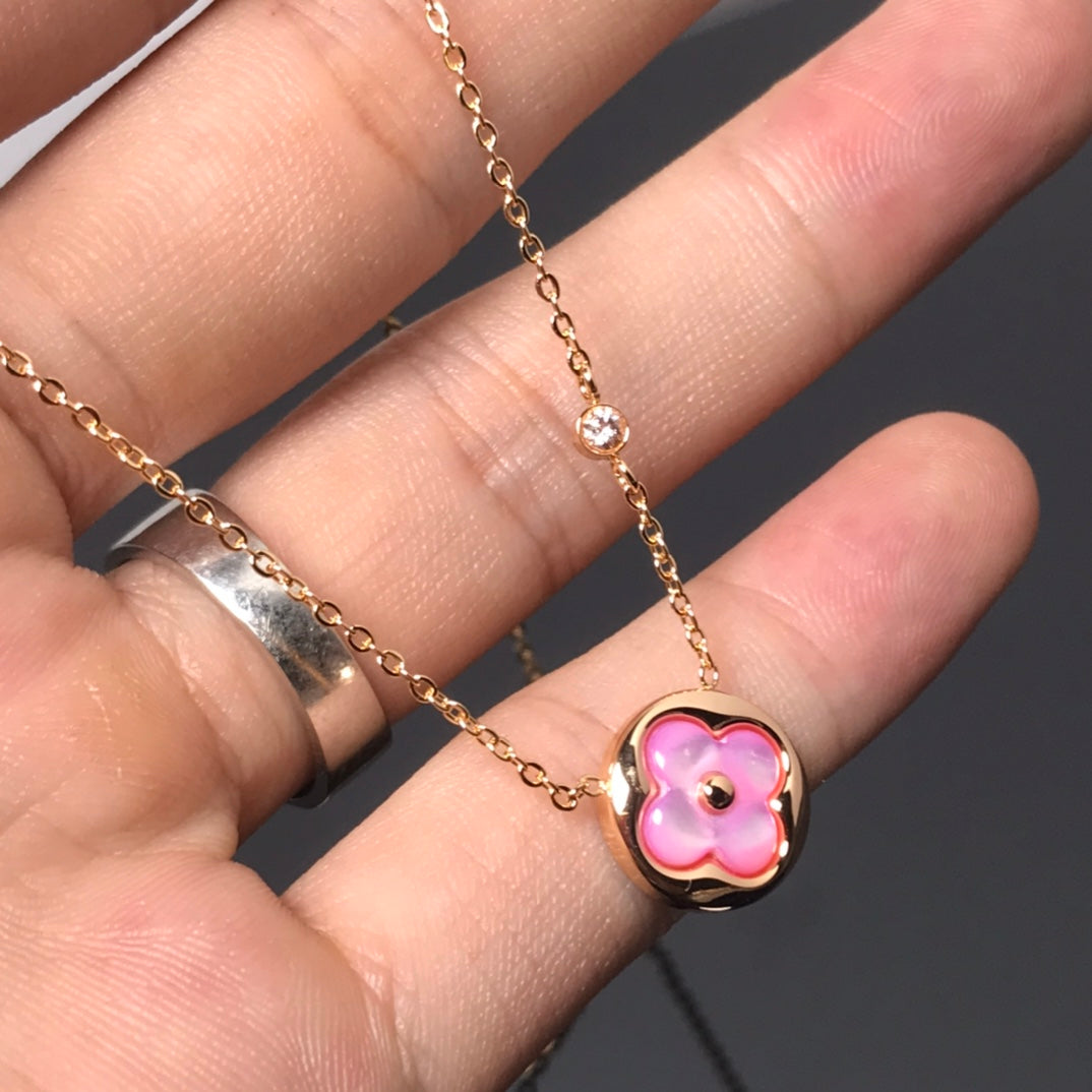 [Legend]COLOR BLOSSOM PINK MOP SUN GOLD NECKLACE