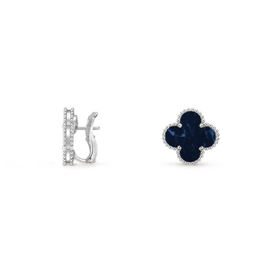 [Legend]15MM CLOVER FLOWER STUD EARRINGS WHITE GOLD COLLECTION