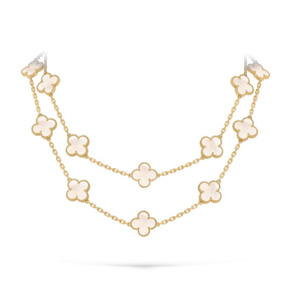 [Legend]CLASSIC 20-MOTIF LUCKY CLOVER LONG NECKLACE GOLD COLLECTION