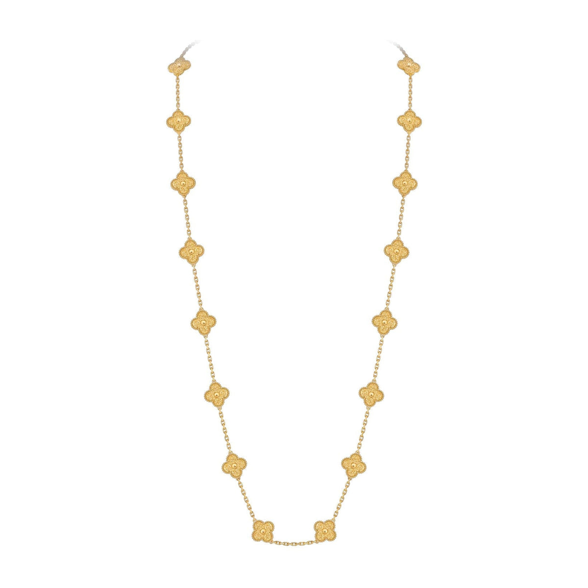 [Legend]CLASSIC 20-MOTIF LUCKY CLOVER LONG NECKLACE GOLD COLLECTION