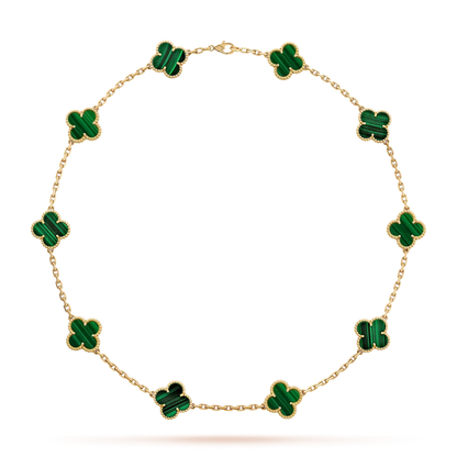 [Legend]CLASSIC LUCKY 10-MOTIF CLOVER NECKLACE GOLD COLLECTION