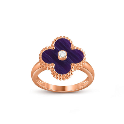 [Legend]LUCKY CLOVER DIAMOND-ACCENT ROSE GOLD RING COLLECTION