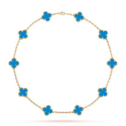 [Legend]CLASSIC LUCKY 10-MOTIF CLOVER NECKLACE GOLD COLLECTION