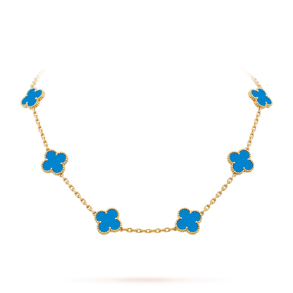 [Legend]CLASSIC LUCKY 10-MOTIF CLOVER NECKLACE GOLD COLLECTION