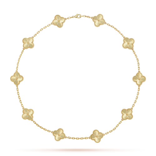 [Legend]CLASSIC LUCKY 10-MOTIF CLOVER NECKLACE GOLD COLLECTION
