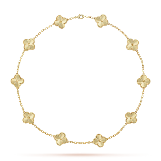 [Legend]CLASSIC LUCKY 10-MOTIF CLOVER NECKLACE GOLD COLLECTION