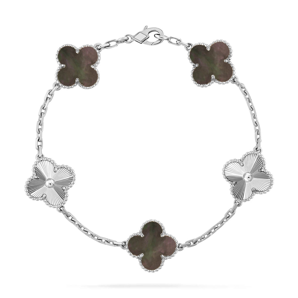 [Legend]LUCKY CLOVER 5-MOTIF BRACELET - GREY MOTHER-OF-PEARL COLLECTION