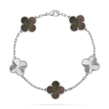 [Legend]LUCKY CLOVER 5-MOTIF BRACELET - GREY MOTHER-OF-PEARL COLLECTION