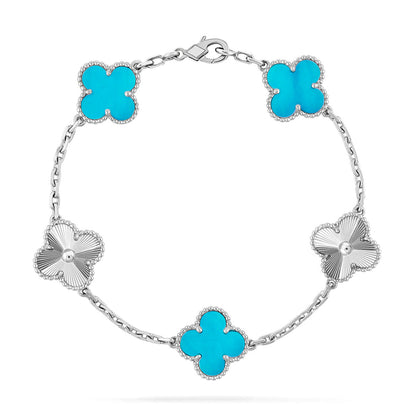 [Legend]LUCKY CLOVER 5-MOTIF BRACELET - TURQUOISE COLLECTION