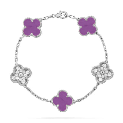 [Legend]LUCKY CLOVER 5-MOTIF BRACELET - VIOLET COLLECTION