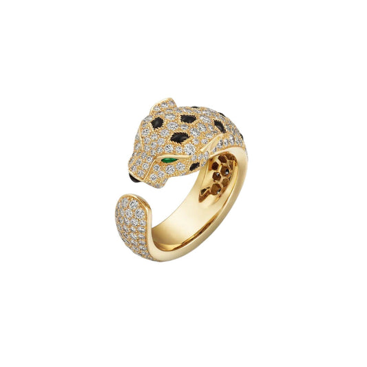 [Legend]PANTHÈRE DE DIAMOND HALF-PAVÉ MEDIUM RING